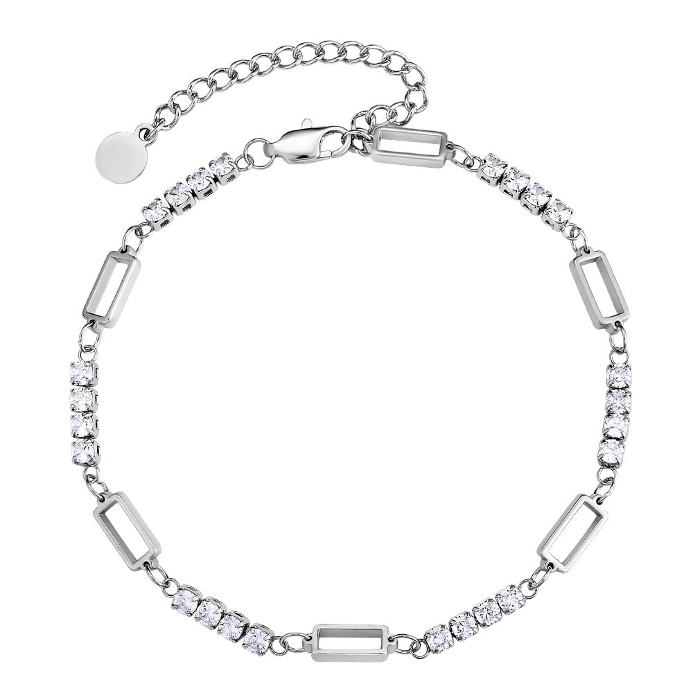 Hollow Leaf Arrow Anklet Set - Female Titanium Steel Spring/Summer Jewelry Beach Foot Jewelry