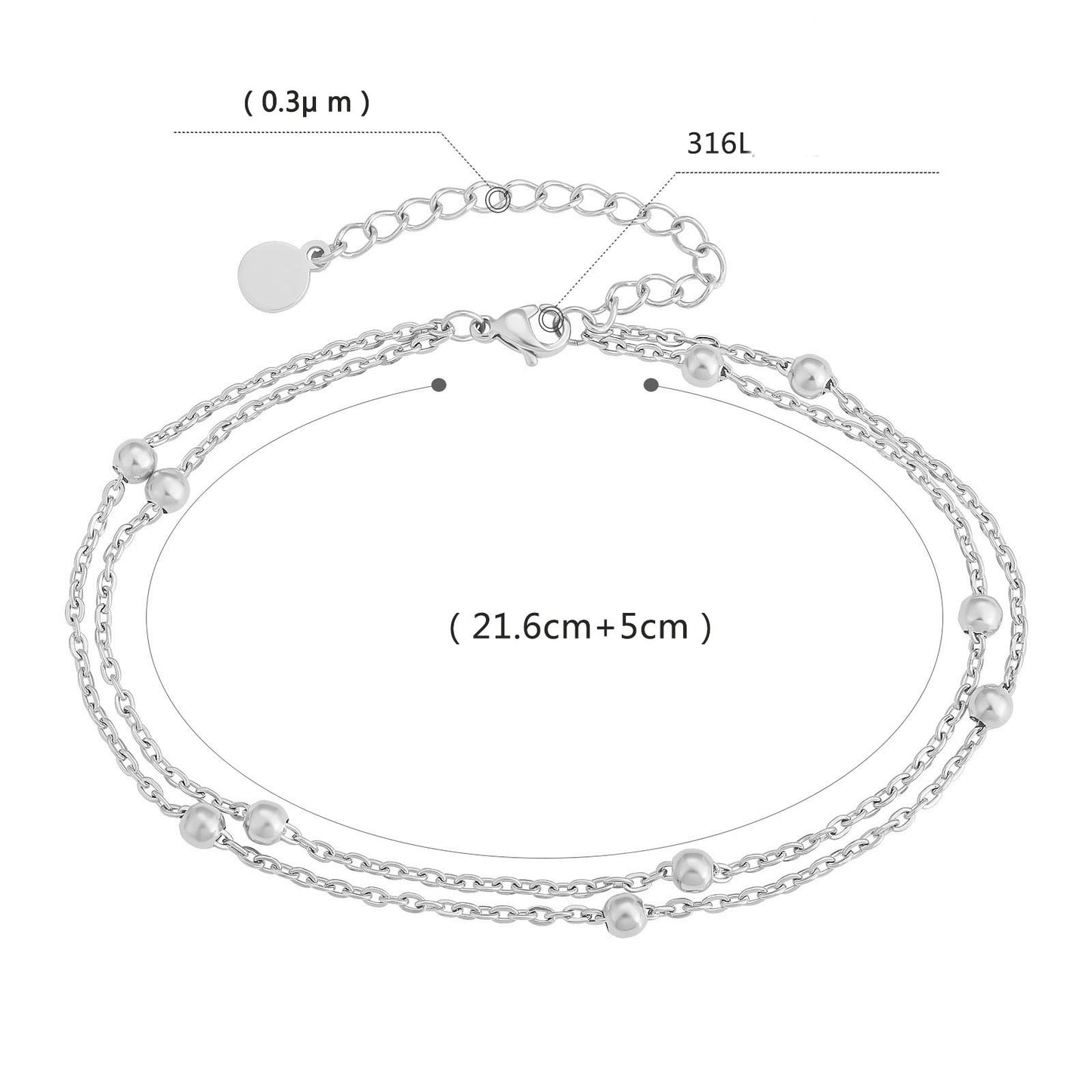 Hollow Leaf Arrow Anklet Set - Female Titanium Steel Spring/Summer Jewelry Beach Foot Jewelry