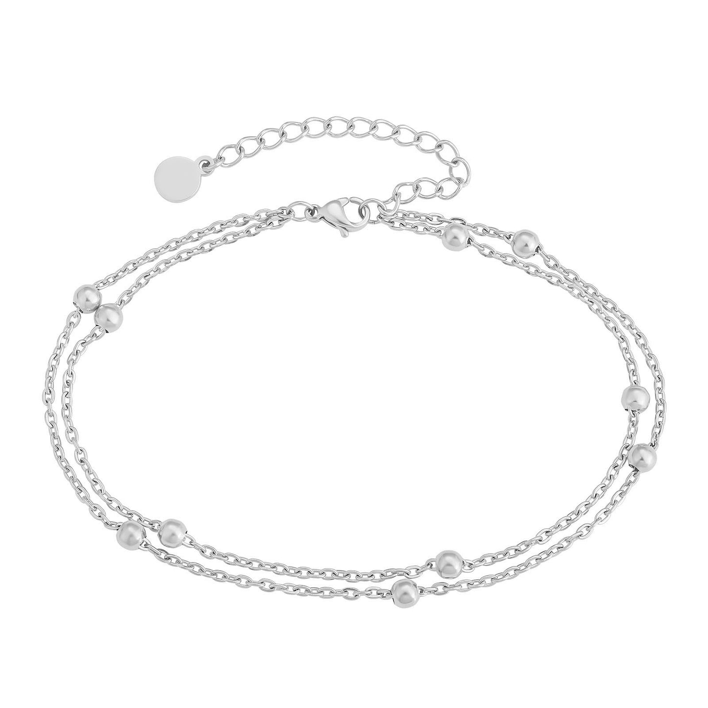 Hollow Leaf Arrow Anklet Set - Female Titanium Steel Spring/Summer Jewelry Beach Foot Jewelry