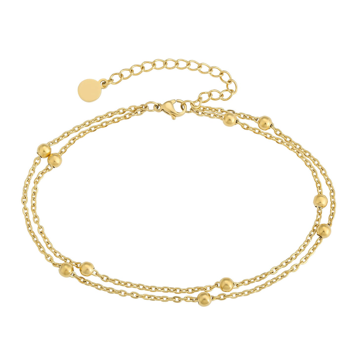 Hollow Leaf Arrow Anklet Set - Female Titanium Steel Spring/Summer Jewelry Beach Foot Jewelry